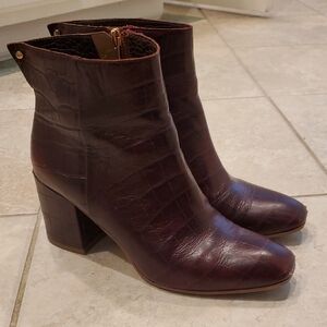Franco Sarto Mahogany Croc-Patterned Booties